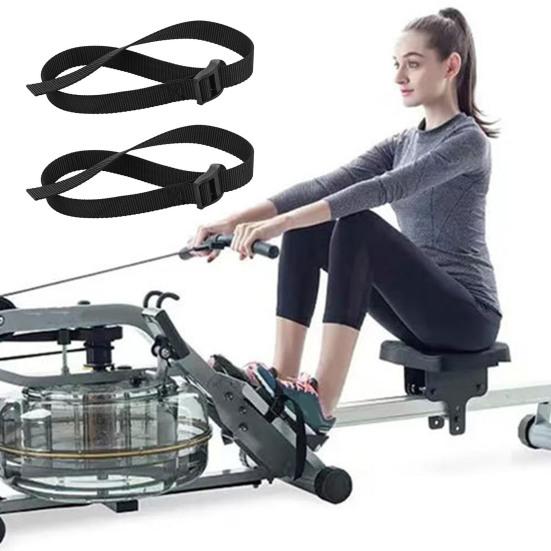 2Pcs Rowing Machine Foot Strap Heavy Duty Adjustable Feet Strap Replacement Multi-functional