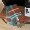 Rainbow Plaid Autumn and Winter Imitation Cashmere Thick Beard Scarf for Female Students Couple Mohair Warm Scarf Thick Shawl