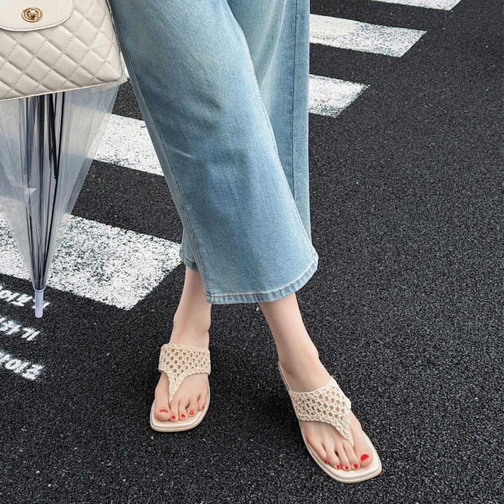 Clip toe casual hollow low heel fashion slippers