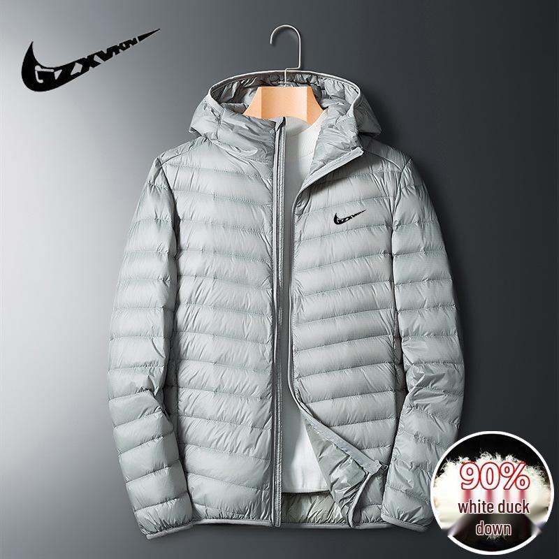 Мужская легкая пуховая куртка большого размера, повседневная и ветрозащитная для осени/зимы