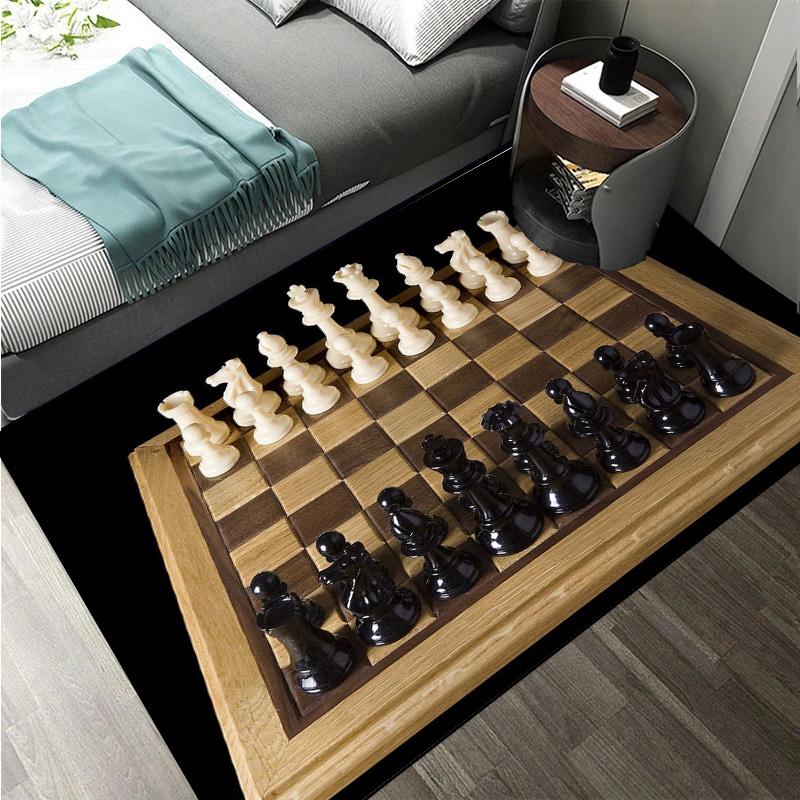 Интеллектуальная игра Шахматы Печатный Ковер Король Королева Ладья Слон Конь Пешка Гостиная Диван Сетка Напольный Коврик ковры