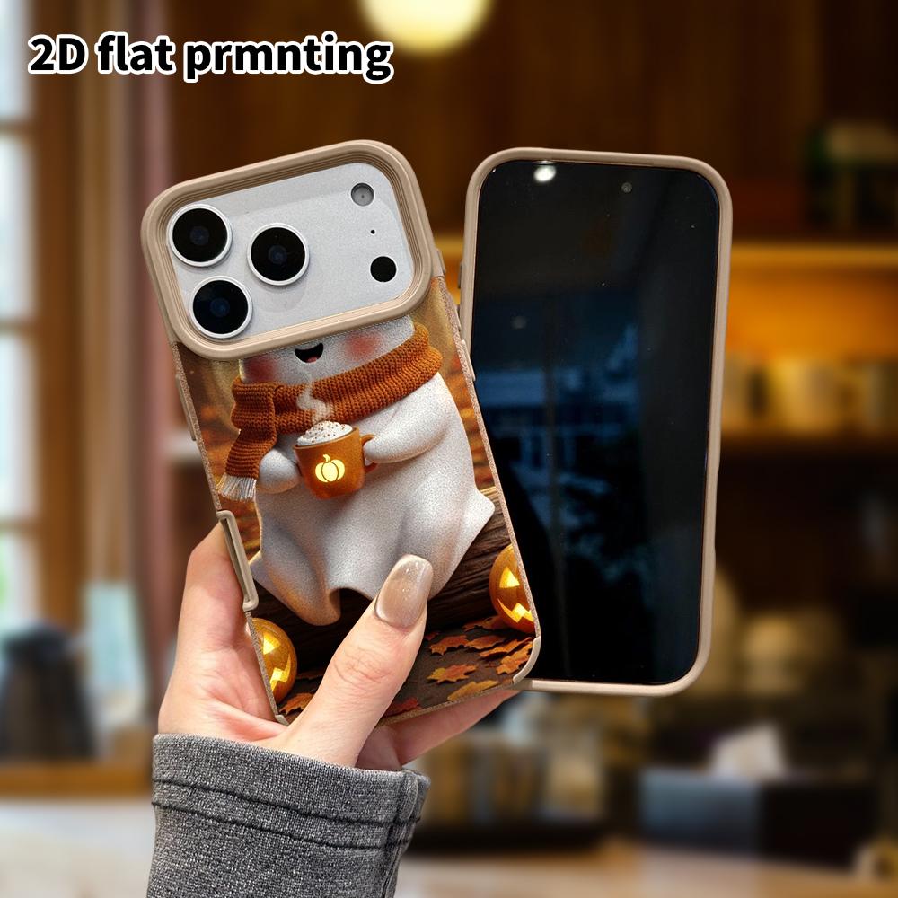 Phone Case: Lambskin 2D Flat Samsung Galaxy A34 A35 M05 M06 S20 S22 S21 FE Plus 5G Protective Case, Cocoa Ghost, Christmas and Halloween Gifts