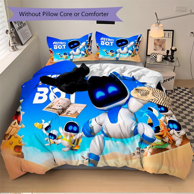 Astro Bot Adventure Print 3Pcs Bedding Setduvet Cover With 2 Bedropillowcase Home Birthday Gift