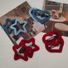 2pc Fashion Denim Velvet Red Heart Star BB Hairpin Hair Side Clips for Women Girls Hair Accessories