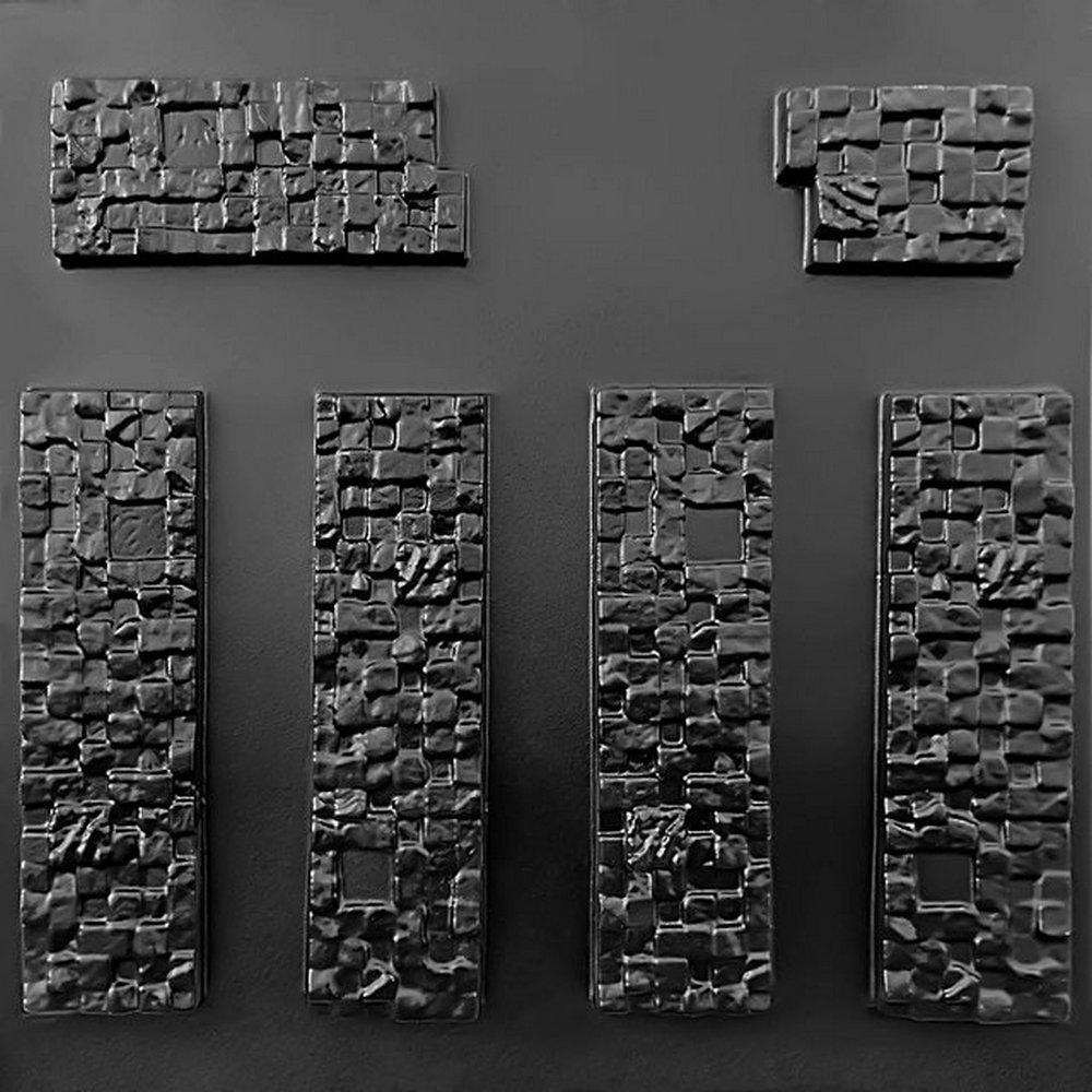 Mold for Wall Decoration, Artificial Stone and Tiles from Plaster, Concrete, Gypsum 'Pixels' SET 6 Pcs DIY