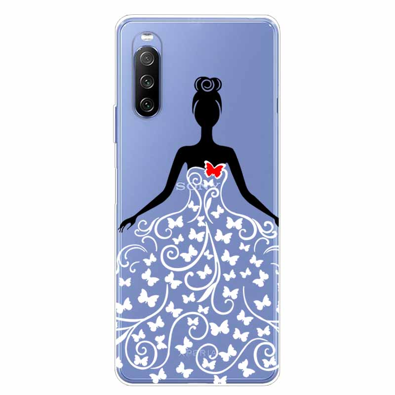 Чехол для Sony Xperia 10 III ТПУ Силикон Мягкий Мультяшный Прозрачный Чехол для Sony Xperia 1 5 III Ace II Чехол для Телефона Прозрачный Coque
