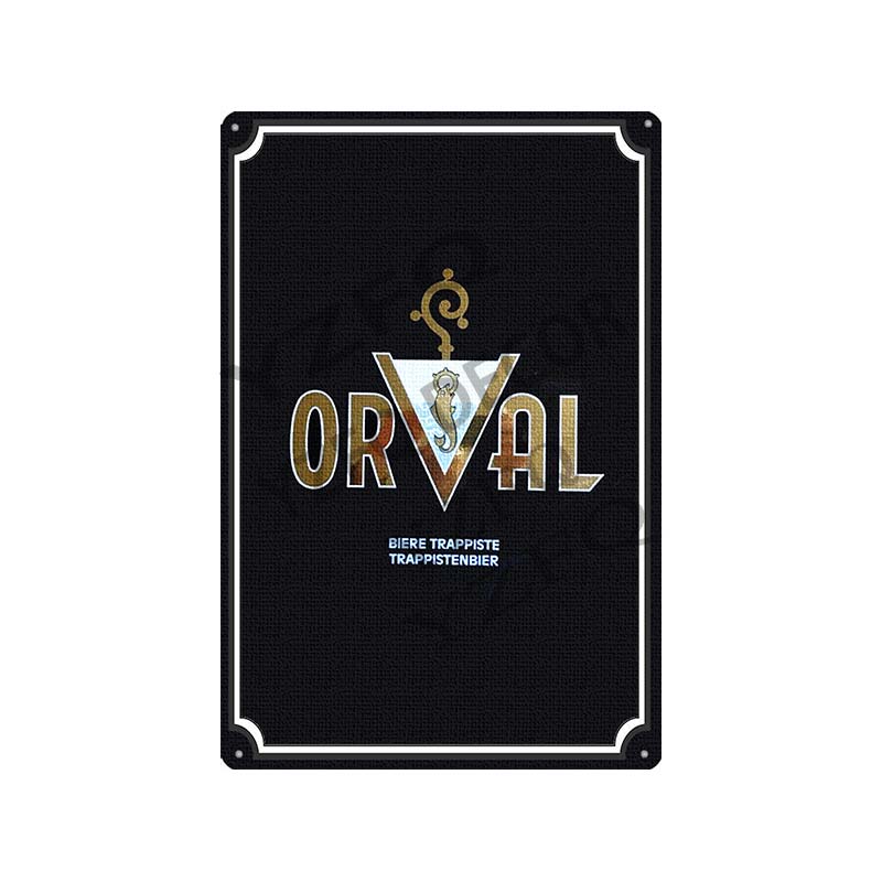 30x20 см Жестяная вывеска с пивом Hoegaarden Orval Chouffe - Винтажная металлическая табличка, Идеально подходит для Декора Стены Бара/Паба/Кухни/Дома/Кофейни, Постер