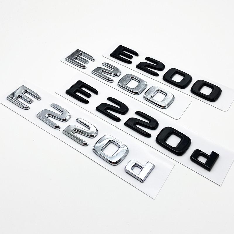 SXFA2 Black Silve Letters E200 E260 E300 E400 E450 E220d E350d E400d 4Matic ABS Emblem for Mercedes Benz Car Trunk Logo Sticker