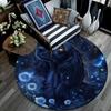 Magical Night Dog Round Area Rug,Carpet Rug for Living Room Bedroom Sofa Playroom Decor,Non-slip Floor Mat