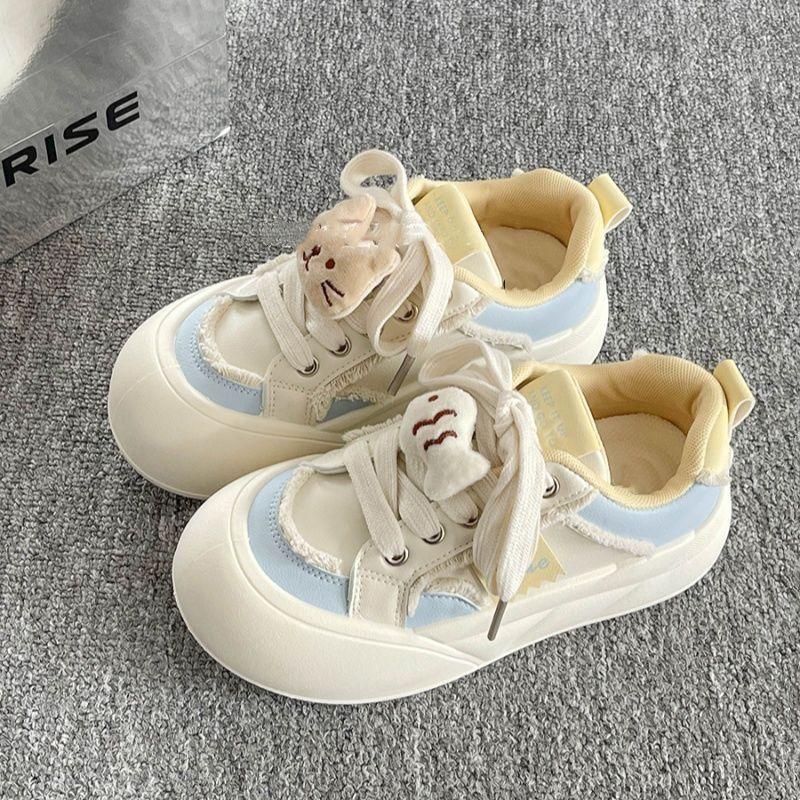 Love Ugly Cute Platform White Shoes Women's Spring New Niche Versatile Shoes Casual Bread Shoes