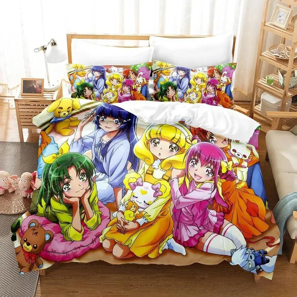 Постельное белье Smile PreCure 3D Аниме Комплект Single Twin Full Queen King Размер Кавайное Пододеяльник для Взрослой Детской Спальни