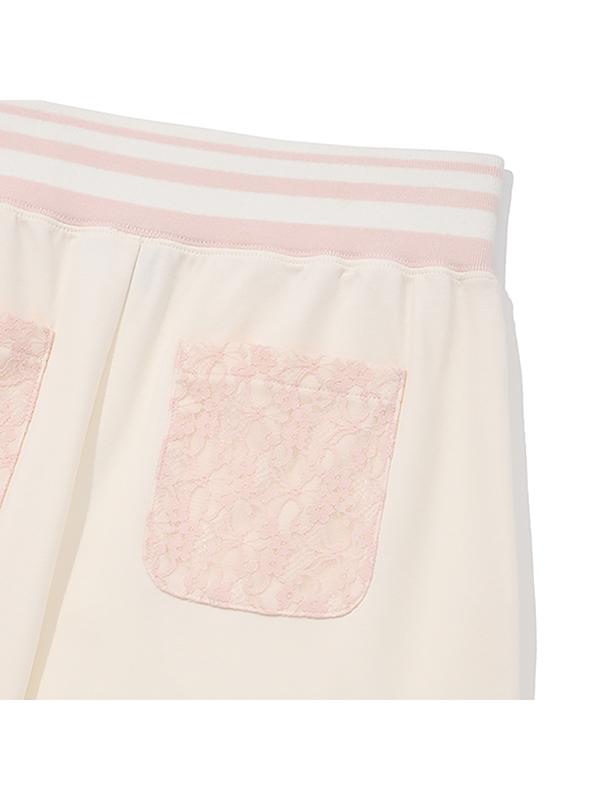 Kirsh Lace Point Jersey Long Skirt [Ivory]