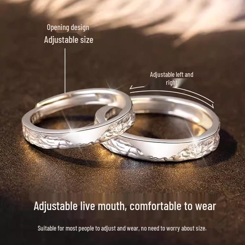 Парные кольца-обещания из стерлингового серебра 999 пробы: Уникальный дизайн памятный подарок для мужчин и женщин