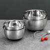Stainless Steel Salad Bowl with Scale Mark Polished Surface BPA Free Easy To Clean Dishwasher Safe Multifunctional Mixing Bowl
