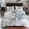 3 предмета Белый Постельный Комплект Роскошный Серебристый Цветочный 3D Принт Уютный Пододеяльник Кинг Квин Твин Размер Подарок на День Рождения для Декора Спальни Взрослого
