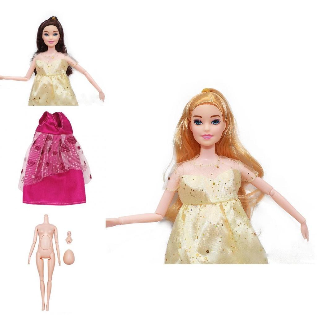 11-дюймовая 30-сантиметровая 6-шарнирная пузатая беременная голая кукла со съемным животом