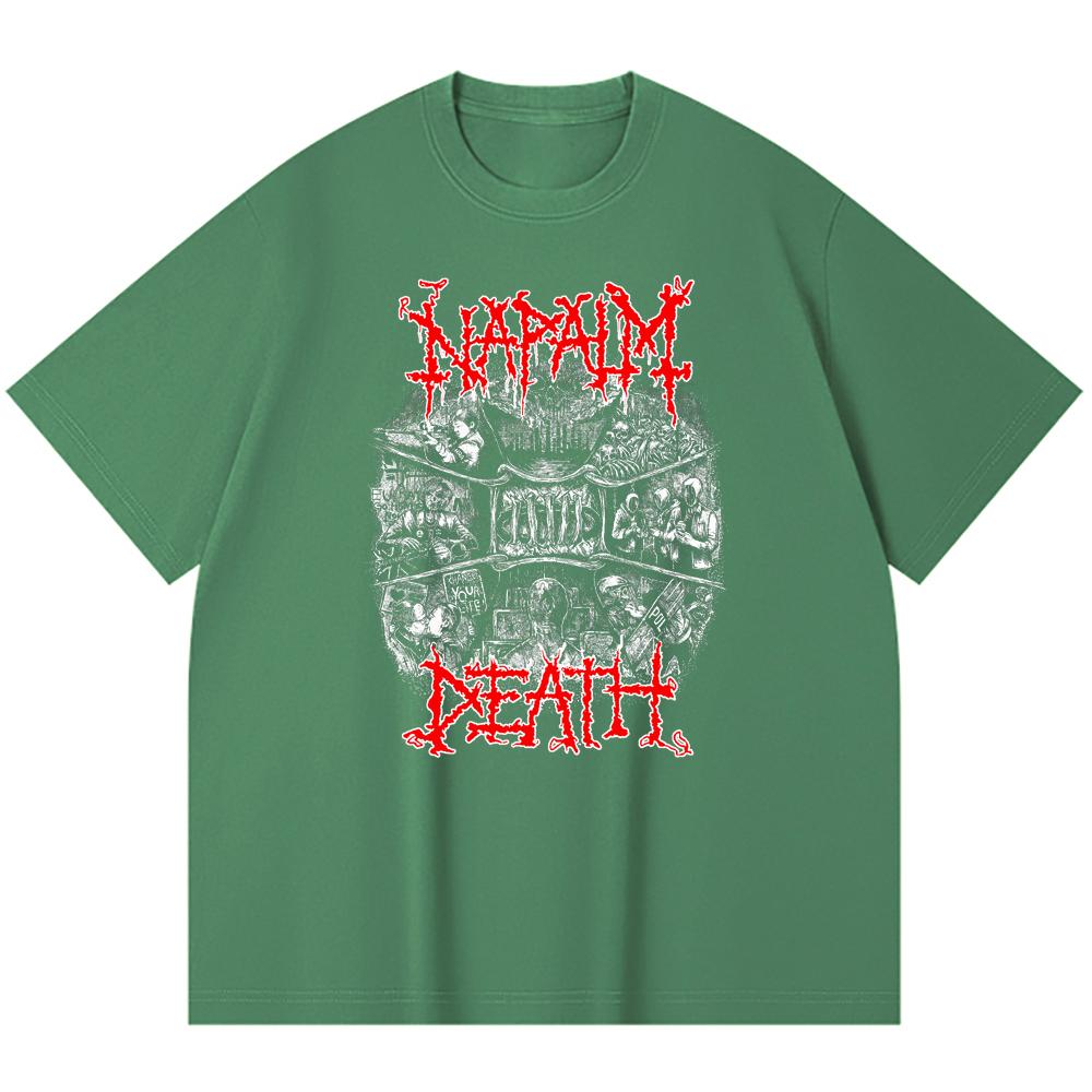 Хлопковая футболка плотностью 230 г/м² 100% Хлопок Heavy Metal Футболка с принтом рок-группы Популярная музыка Унисекс Тяжелая хлопковая футболка