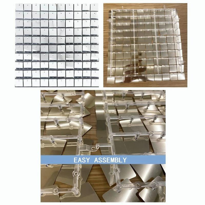 Square Sequin Shimmer Wall Backdrop Panels Glitter Bling Photo Background Backdrop for Birthday Wedding Decoration