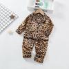 Leopard Print Long-Sleeve Silk Pajamas for Girls - Lightweight Spring/Fall/Summer Set