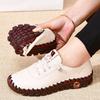 2025 Hand-stitched Women's Shoes Beef Tendon Soft-soled Mother Shoes 2024 Spring and Autumn Flat-soled Single Shoes Casual Shoes
