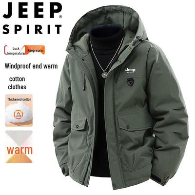 Мужская утепленная зимняя уличная куртка с капюшоном JEEP SPIRIT