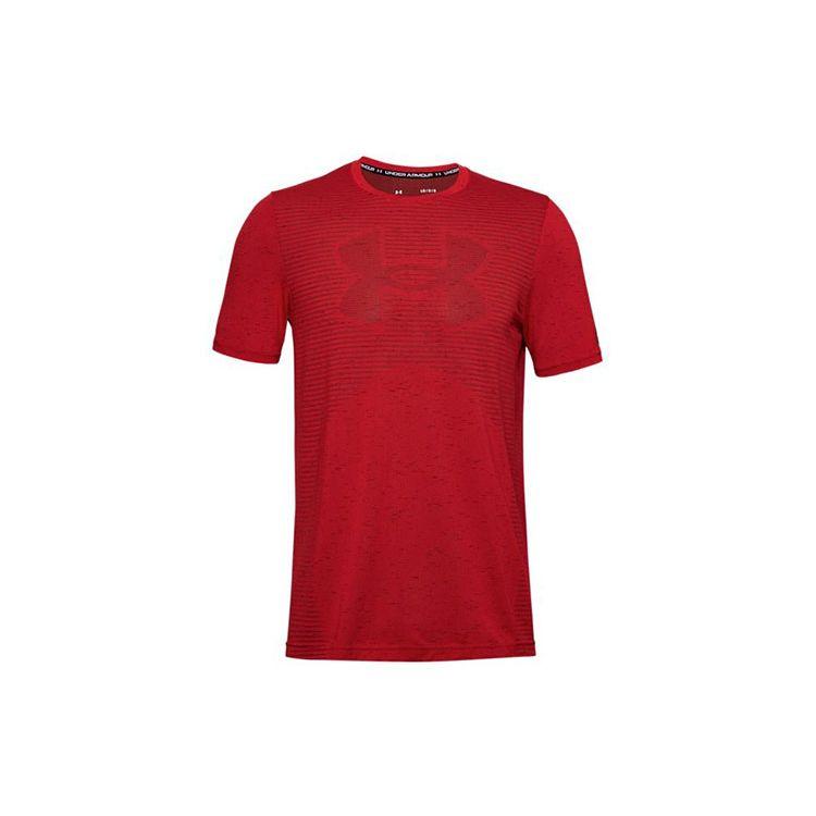 Under Armour Logo Print Sports Crew Neck T-Shirt Men Tops Red 1356798-608