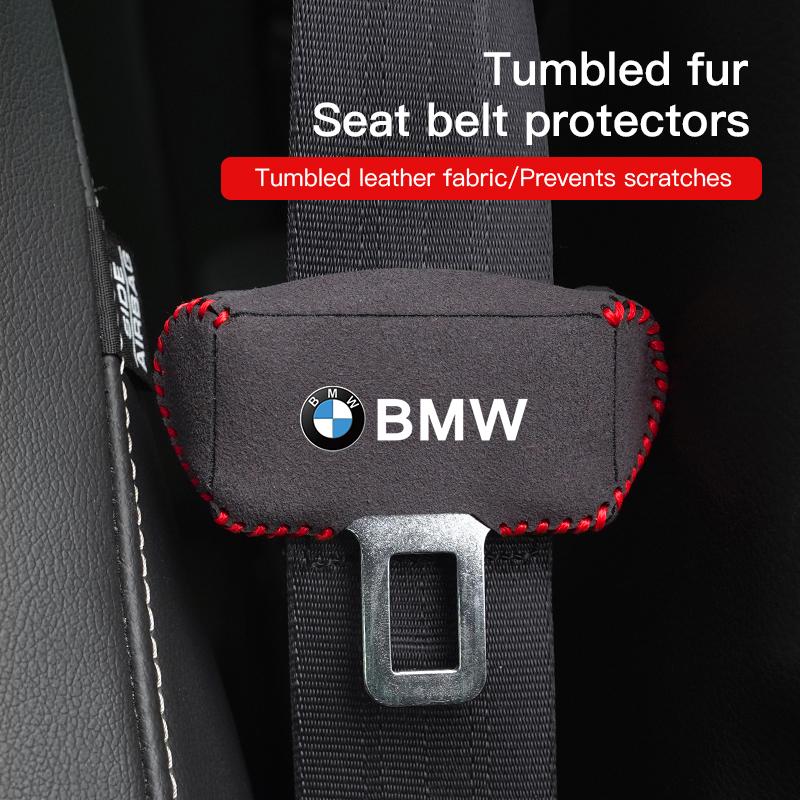 BBJL7 For BMW X1 X3 X4 X5 E39 M1 M2 M3 Sticker Safety Belt Buckle Cover for Anti-collision and Anti-scratch Protection Leather Cover
