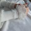 Женские длинные эластичные рукава с кружевными вязаными манжетами на запястьях, зимние теплые удобные мягкие варежки для девочек в стиле Лолита с накладными манжетами, декор для свитера