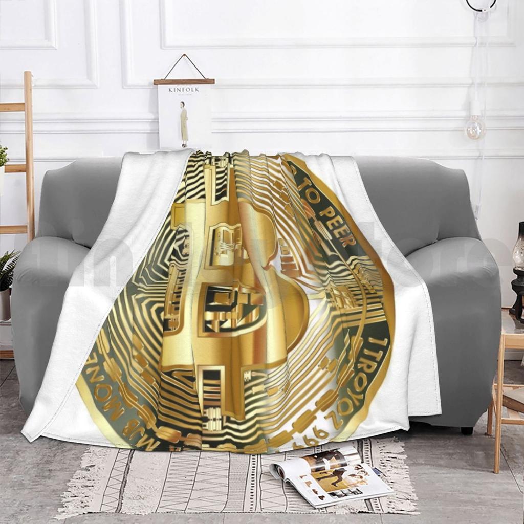 Плед Bitcoin Супер Мягкий Теплый Легкий Тонкий Деньги Биткоин Цифровые Деньги Подарки Торговля Биржа Фондовая Биржа