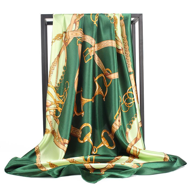 High-quality Luxurious Silk Scarves Headband Scarfs Neck Scarf For Women Chain Silk Scarf Women's Decorative Shawl