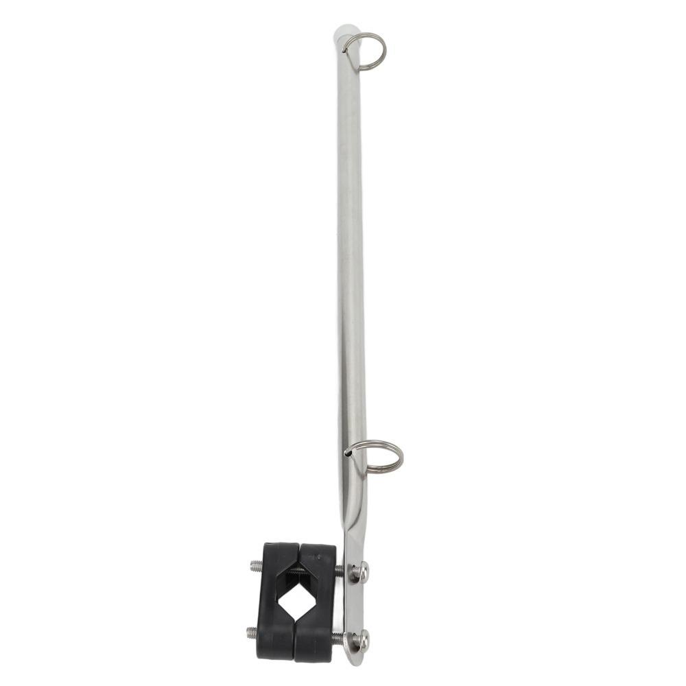 Silver Marine Flag Pole 390mm Flagpole Flag Holder Stand Rail Type Flag Pole Boats