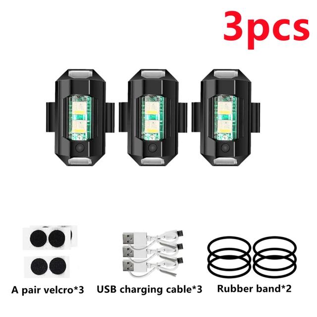 LED Anti-collision Warning Light Universal 7 Colors Mini Signal Light Drone with Strobe Light Turn Signal Indicator Motorcycle