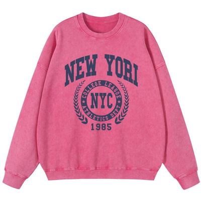 Женский винтажный хлопковый свитшот пуловер с графикой города Нью-Йорк 1985, модный тонкий стиль, модные повседневные топы
