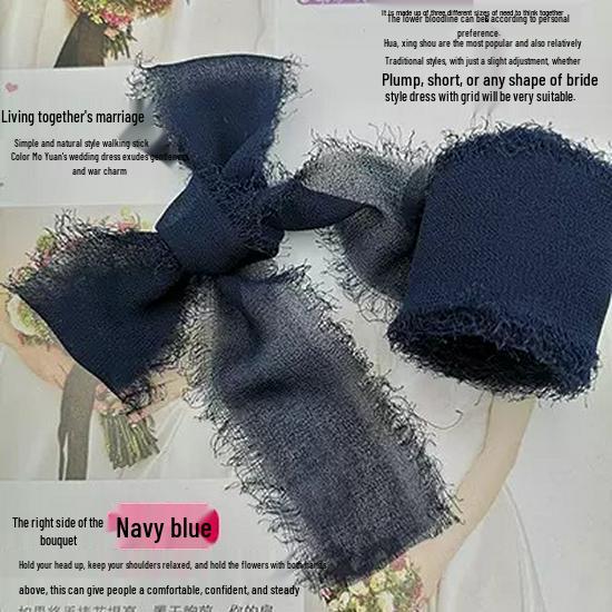 Chiffon Ribbon Bow with Frayed Edges for Weddings and Floral Arrangements