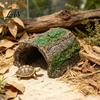 Lizard Habitat Decoration Reptile Hideout Cave, Tree Trunk Gecko Realistic Arched Natural Bark Texture Hide Hideaway for Spiders Tortoises Tank