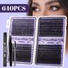 640 Tufts Diy Single Tufts Of False Eyelashes White Box Natural Thick D-Song Segmented Grafting Eyelashes