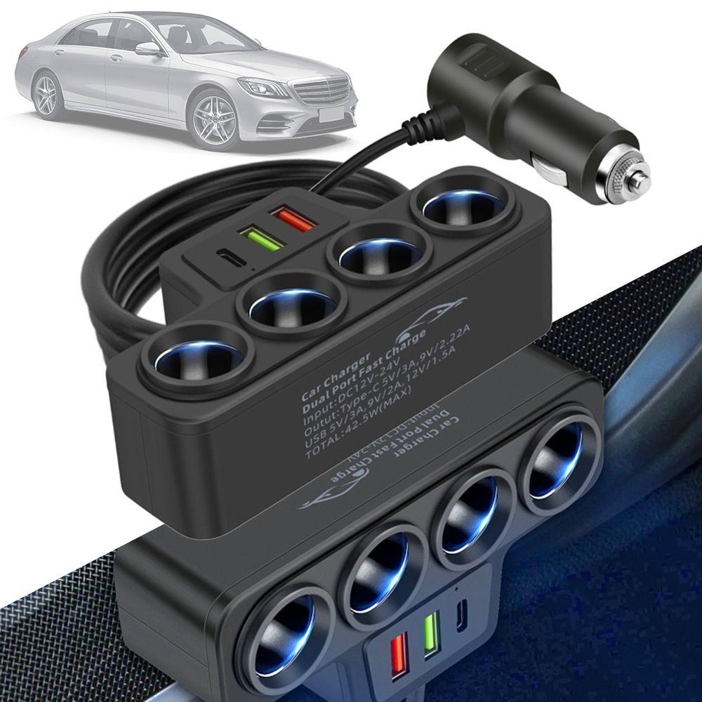 120W 4 Way Cigarette Lighter 12V/24V Socket Splitte High Quality Car Cigarette Lighter Adapter Car