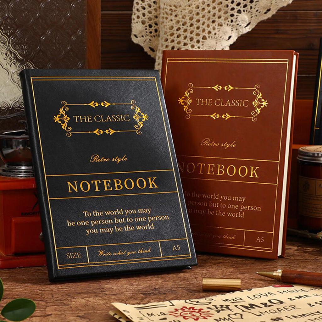 A5 Leather Student Subject Notebook, Diary, Lined Pages, Business Meeting Record Book, Notepad, Travel Log, 120 Sheets 240 Pages