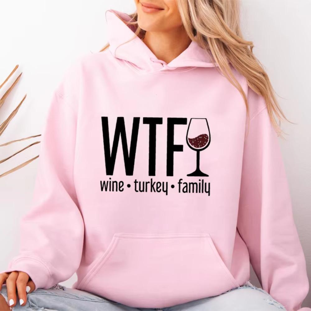 Unisex Funny Coffee & Wine Women Hooded Hoodies Loose Classic Style Long Sleeve Streetwear Day and Evening Drinks Hoodies Sweatshirts