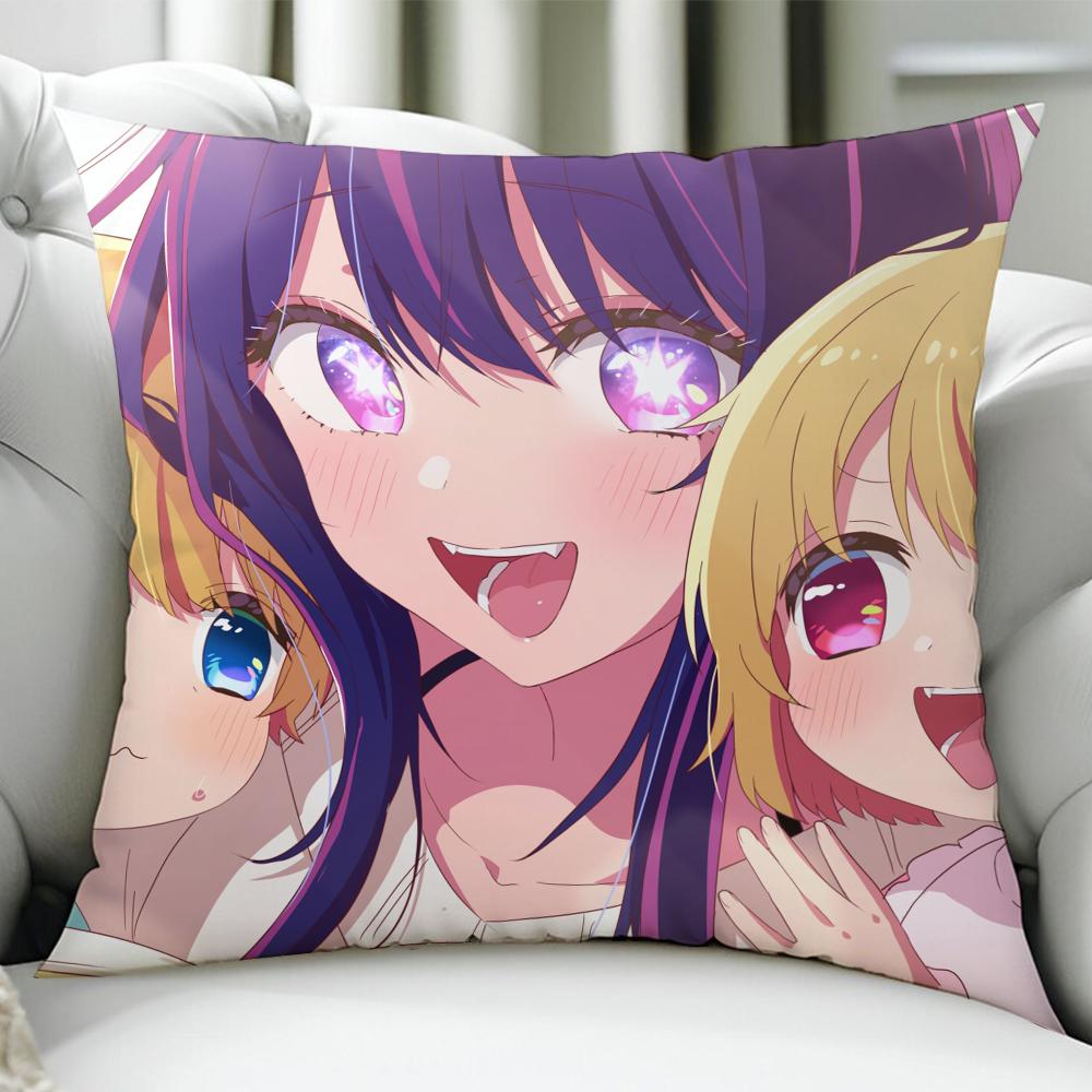 OOshi No Ko cushion cover Birthday Anniversary Gifts Double Sided Printed Zipper Cushion Cover Soft Skin Bedding