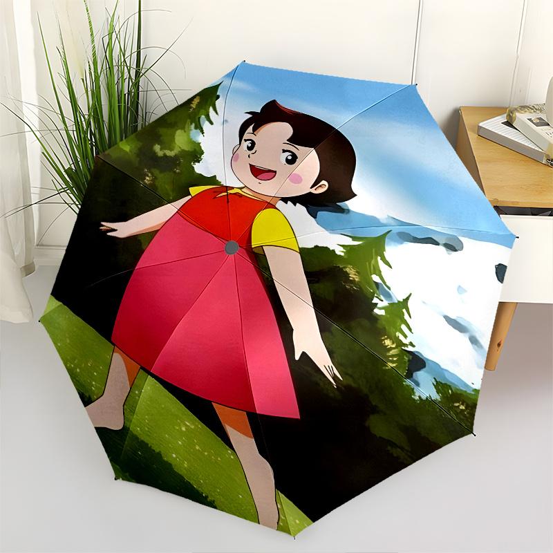 Girl,Heidi Automatic Folding Umbrella 8 Ribs Lightweight Design, Durable Iron Frame, Compact and Portable, Ideal Birthday or Christmas Gift
