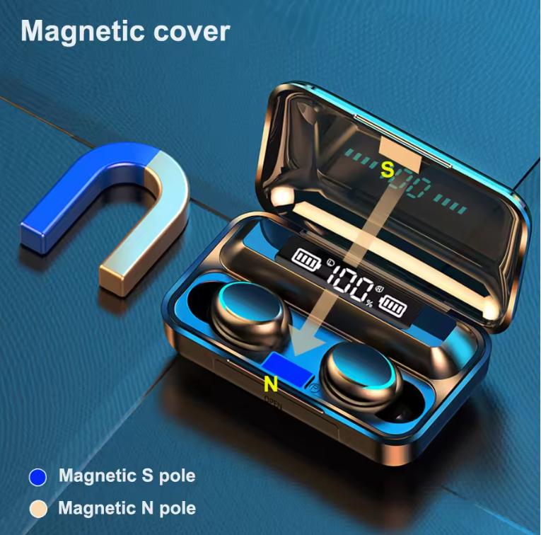 Беспроводные наушники F9 5.0 LED-дисплей TWS Беспроводная Bluetooth-гарнитура Водонепроницаемое шумоподавление Bluetooth-наушники для телефона