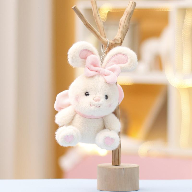 Rabbit Panda Keychain Cute Cartoon Girl Backpack Decorative Pendant Plush Doll