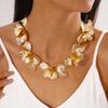Золотистый цвет Цветок Чокер Ожерелье Панк Металлический Чокер Уникальное Неправильной Формы Лепестки Ожерелье для Женщин