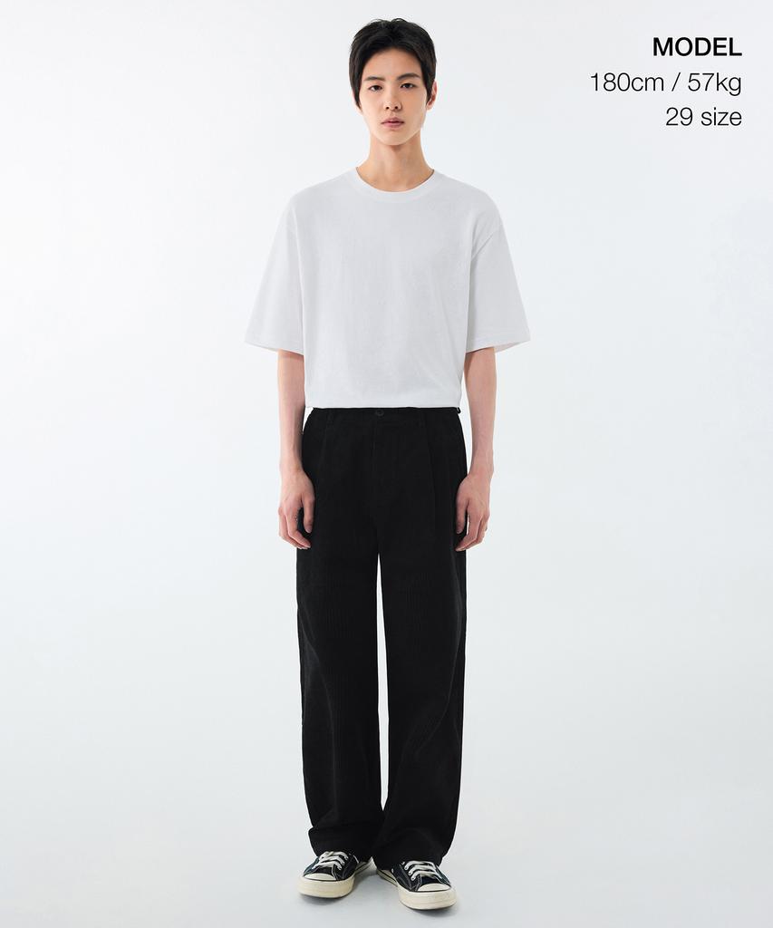 MUSINSA STANDARD Wide Corduroy Pants [Black]