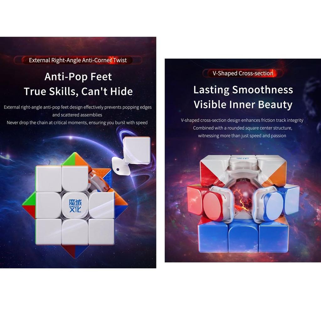 Moyu WeiLong WRM V10 Series [Japanese Cube Strategy Guide & Pouch IncludedAuthentic] Cube for Competitions (Magnetic UV Coated Version)