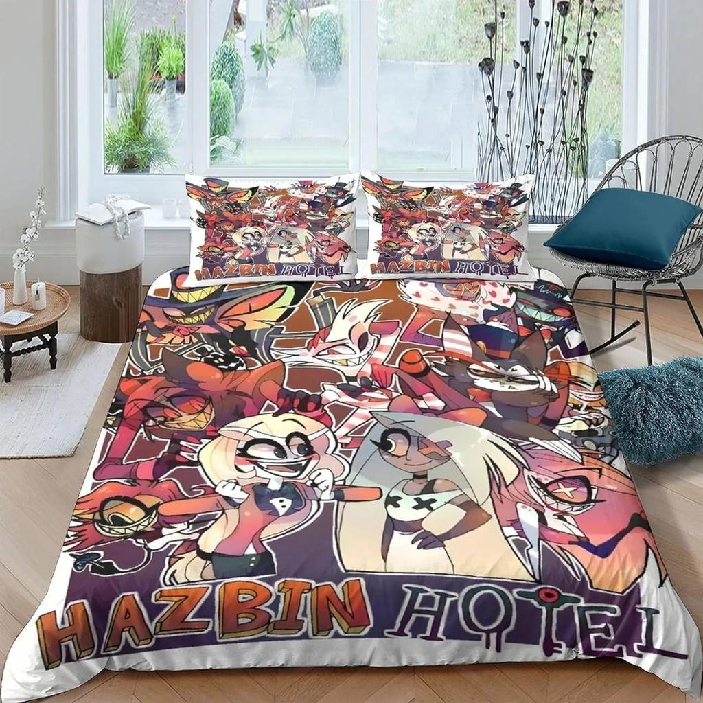Hazbin Hotel Картонная Мягкая Пододеяльник 3D Изысканная Цифровая Печать Комплект Постельного Белья Чарли Теплое Одеяло Кровать Молодежь Домашний Декор Дети Мальчики