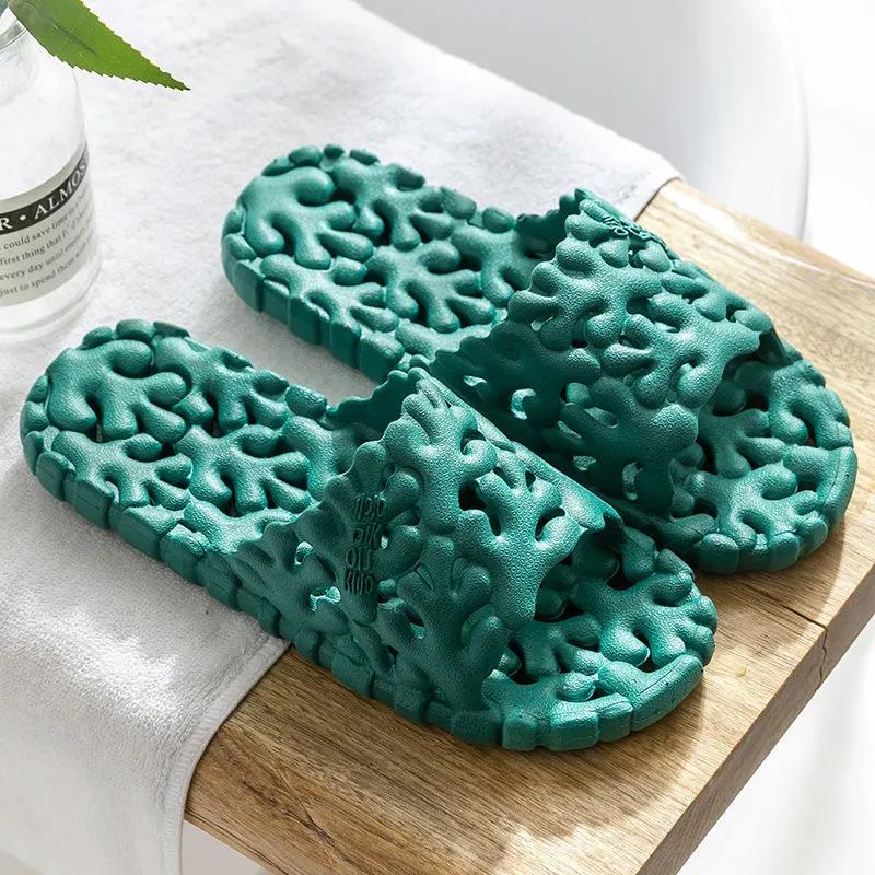 Летние мужские и женские тапочки. Нескользящие тапочки для пар с плоской подошвой.