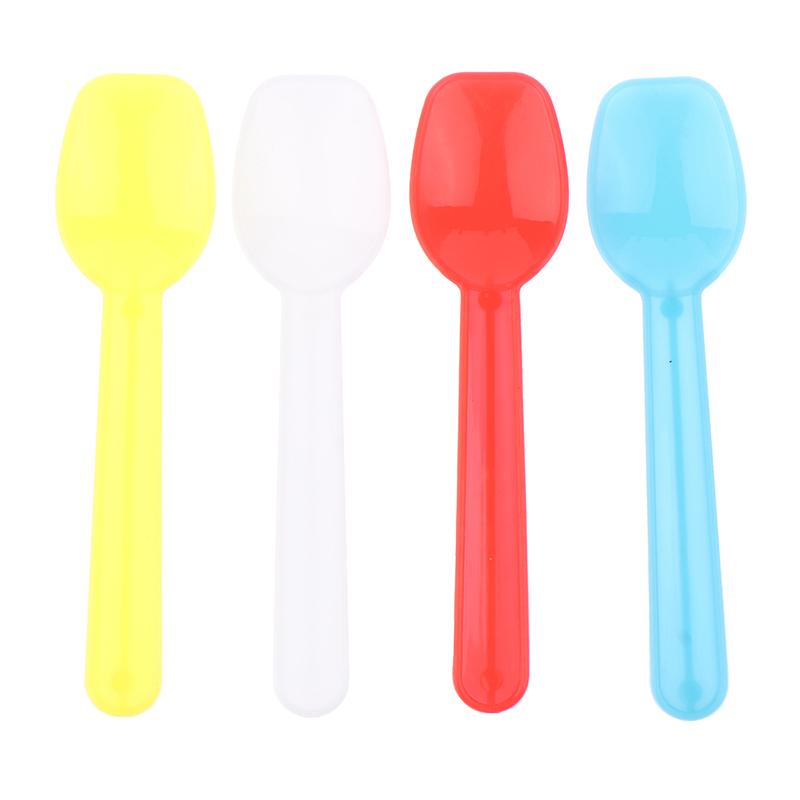 50 шт. Пластиковая ложка для десерта, ложка для мороженого, семейные ложки, пластиковые ложки для супа, симпатичная дегустационная ложка, отлично подходит для вечеринок, столовые приборы