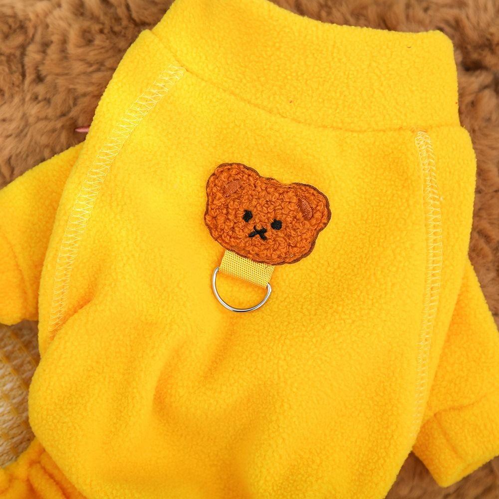 Зимняя одежда для собак с узором медведя, утолщенный базовый слой для собак, кошачья пижама для кошек и собак